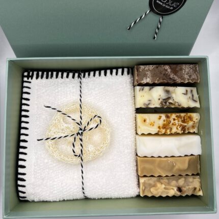 Coffret cadeau La Sue avec serviette d'invité blanc